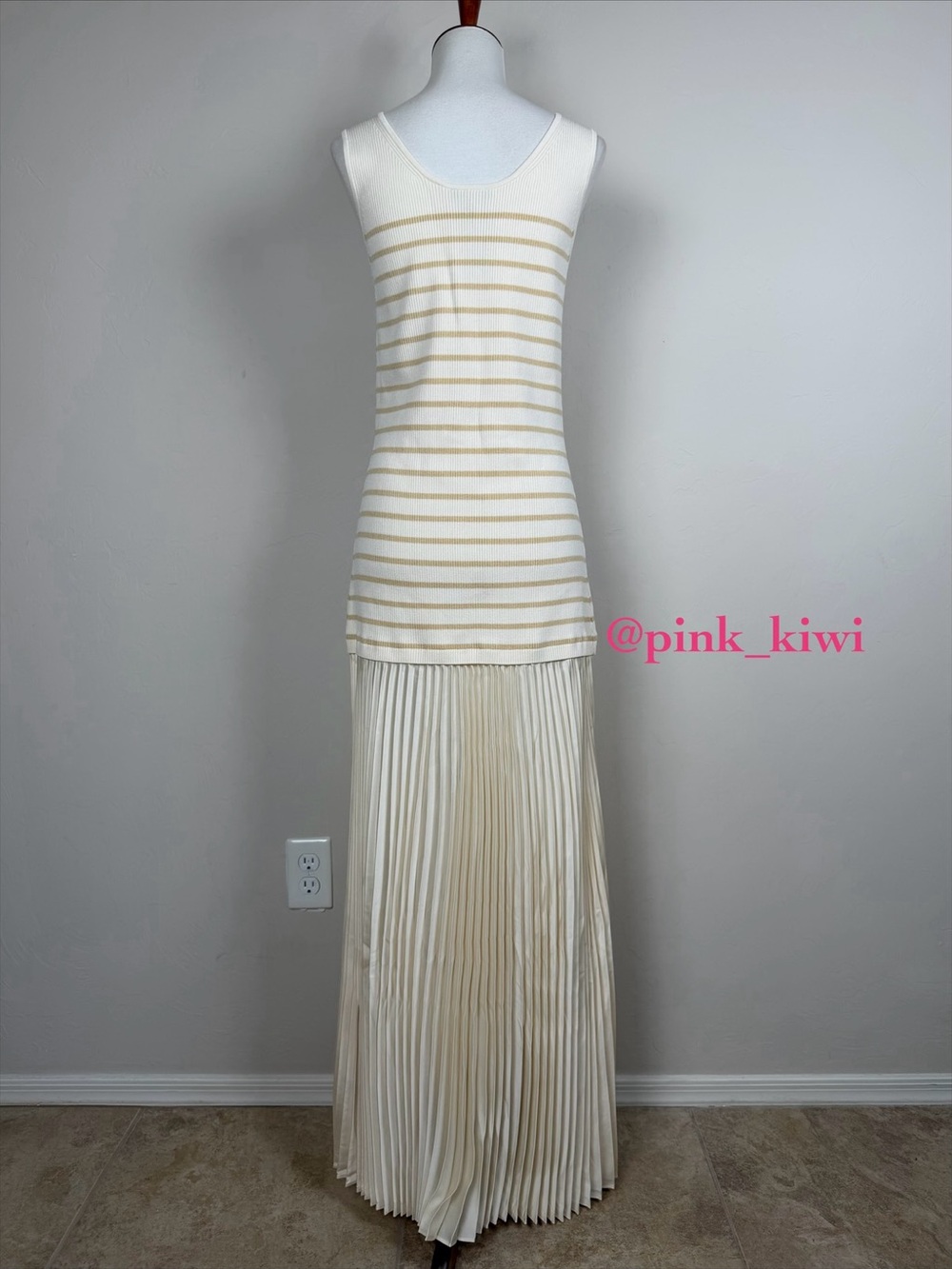 Rag & Bone Millie Mixed Media Ivory Striped Tank Dress - Picture 9 of 14